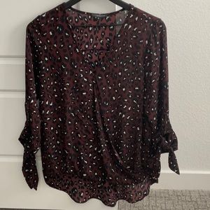 West Kei- High Low Blouse- Burgundy- Size Medium